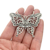 5 Large Butterfly Charms Pendants for DIY Necklace Making 59x48mm