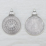 Bohemia Flower Charms Pendants for Necklaces Jewelry Making 50x36mm