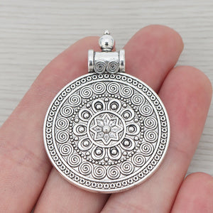 Bohemia Flower Charms Pendants for Necklaces Jewelry Making 50x36mm