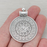 Bohemia Flower Charms Pendants for Necklaces Jewelry Making 50x36mm