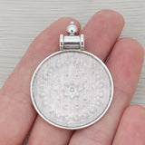 Bohemia Flower Charms Pendants for Necklaces Jewelry Making 50x36mm