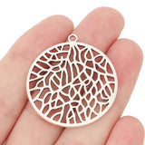 5 x Tibetan Silver Large Hollow Filigree Round Charms Pendants 35x35mm