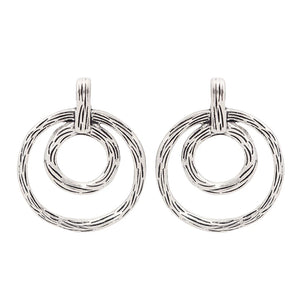 5 Tibetan Silver Double Circles Charms Pendants DIY Necklace Jewelry