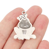 5 Tibetan Silver Frog Prince Animal Charms Pendants for Jewelry Making 35x25mm