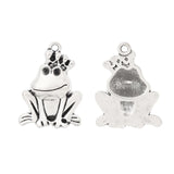5 Tibetan Silver Frog Prince Animal Charms Pendants for Jewelry Making 35x25mm