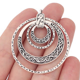 Tibetan Silver 4 Circles Round Charms Pendants for Necklace Making