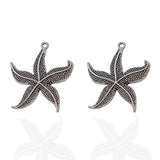 Tibetan Silver Starfish Charms Pendants for DIY Jewelry Making 48x43mm