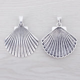 5 Tibetan Silver Scallop Shell Conch Necklace Charms Pendants 57x55mm