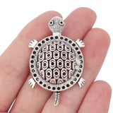 5 x Tibetan Silver Turtle Tortoise Charms Hollow Animal Pendants 52x31mm