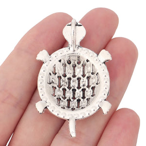 5 x Tibetan Silver Turtle Tortoise Charms Hollow Animal Pendants 52x31mm