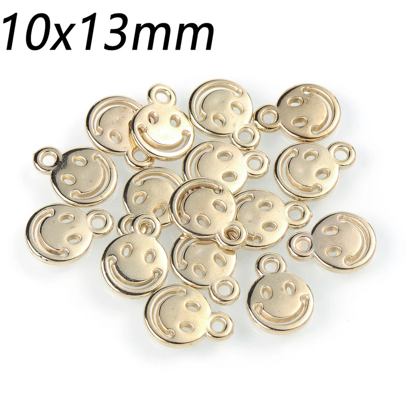 50/100/150pcs Smiley Face Charms 13x10mm Pendant DIY Jewelry Making