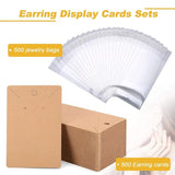 100 Earring Display Cards & Bags for Stud & Dangle Earrings