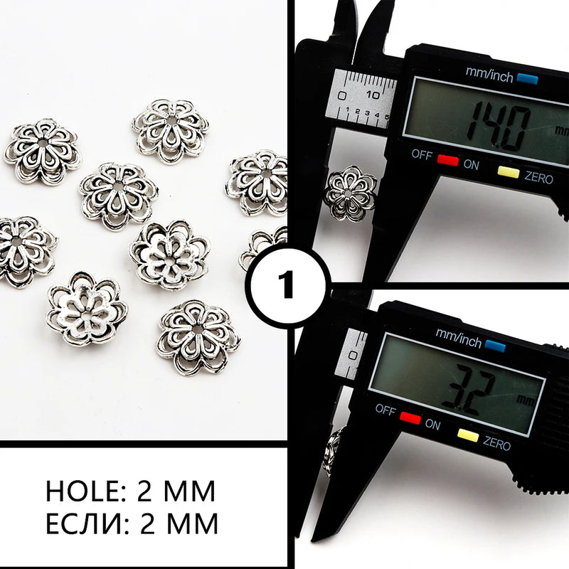 200pcs Mix Tibetan Metal Spacer End Bead Caps for Jewelry Making