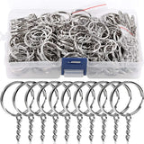 50/100PCS Silver Keyring Split Ring Keyfob Key Holder DIY Key Chains