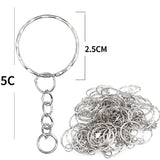 50/100PCS Silver Keyring Split Ring Keyfob Key Holder DIY Key Chains