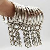 50/100PCS Silver Keyring Split Ring Keyfob Key Holder DIY Key Chains