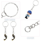 50/100PCS Silver Plated Keyring Split Ring Keyfob Key Holder Rings DIY Findings