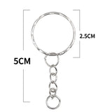 50/100PCS Silver Plated Keyring Split Ring Keyfob Key Holder Rings DIY Findings