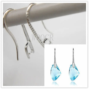 50/100PCS 925 Silver Matte Hook Earrings for Crystal Stone DIY Jewelry Making