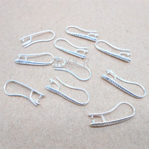 50/100PCS 925 Silver Matte Hook Earrings for Crystal Stone DIY Jewelry Making