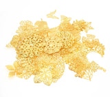 50Pcs Mixed Flower Filigree Wraps Beads Caps Petal Charms Silver Gift DIY