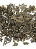 50Pcs Mixed Flower Filigree Wraps Beads Caps Petal Charms Silver Gift DIY