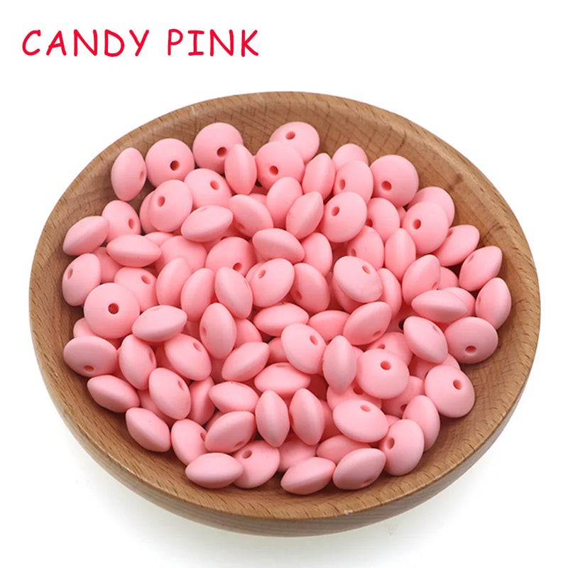 Silicone Lentil Beads 12MM Baby Pacifier Chain Newborn Nursing Accessory
