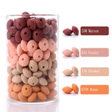 50/100Pcs 12mm Silicone Lentil Beads for Baby Nursing Teething Necklace