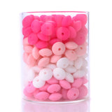 50/100Pcs 12mm Silicone Lentil Beads for Baby Nursing Teething Necklace