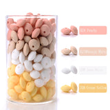 50/100Pcs 12mm Silicone Lentil Beads for Baby Nursing Teething Necklace