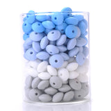 50/100Pcs 12mm Silicone Lentil Beads for Baby Nursing Teething Necklace