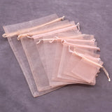 50/100Pcs Champagne Pink Organza Bag Jewelry Packaging Bags