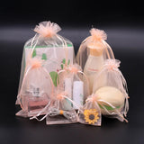 50/100Pcs Champagne Pink Organza Bag Jewelry Packaging Bags