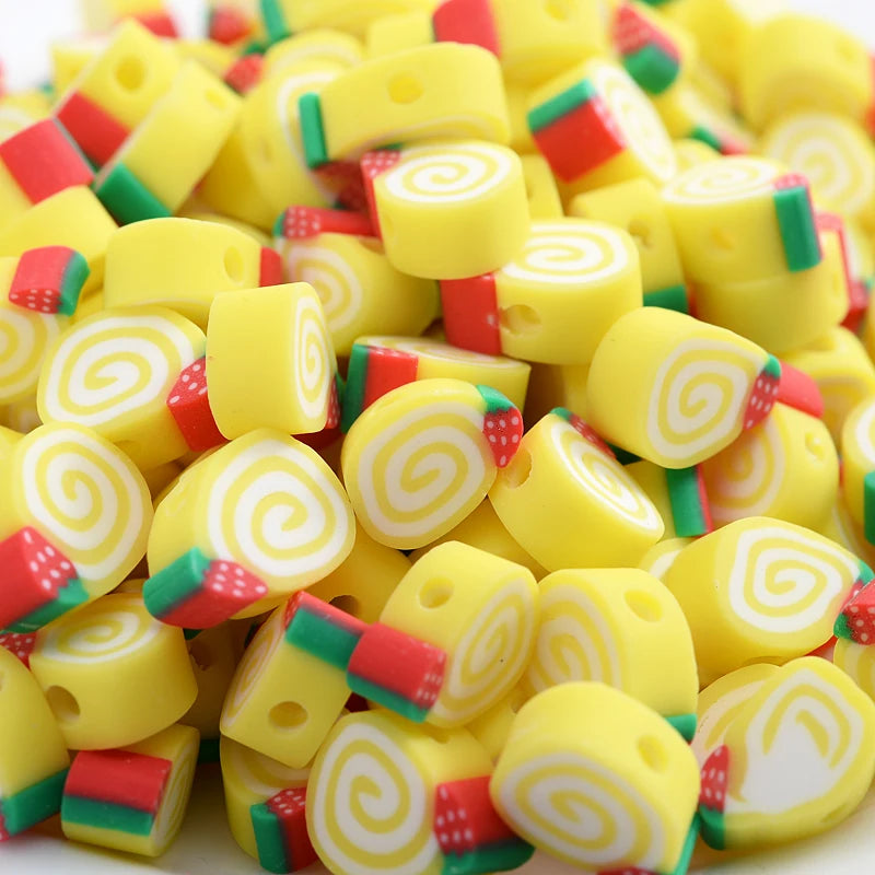 Donuts Shape Beads Charm Polymer Clay Spacer Loose Beads for DIY Jewelry Making
