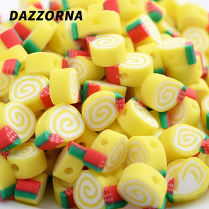 Donuts Shape Beads Charm Polymer Clay Spacer Loose Beads for DIY Jewelry Making