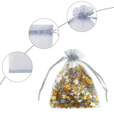 50/100Pcs Silver Grey Organza Bag for Jewelry Packaging Wedding Favor Gift