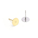 50-100Pcs 316L Stainless Steel Earring Stud DIY Ear Blank Post Pins 3-12mm