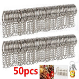50/100Pcs Silver Plated Keyring Split Ring Key Holder Rings DIY Key Chain