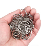 50/100Pcs Silver Plated Keyring Split Ring Key Holder Rings DIY Key Chain