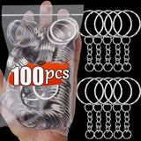 50/100Pcs Silver Plated Keyring Split Ring Key Holder Rings DIY Key Chain