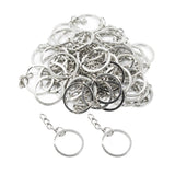 50/100Pcs Split Ring Short Chain Key Rings Key Chains Polished Silver 25mm Keyri