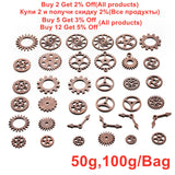 Mixed Antique Steampunk Cogs & Gears Charms for DIY Jewelry Making