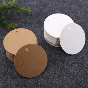50/100pc Paper Blank Hang Tag Jewelry Label for Gift Favor