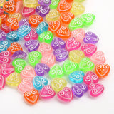 50/100pcs 11mm Colorful Heart Beads Acrylic Spacer Beads DIY Boho Bracelet Acces