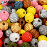 50/100pcs 12mm Wooden Beehive Beads Round Spacer for Jewelry Making