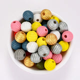 50/100pcs 12mm Wooden Beehive Beads Round Spacer for Jewelry Making