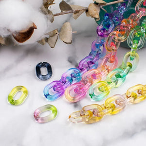 Transparent Gradient Acrylic Chain Link - DIY Jewelry Making Supplies
