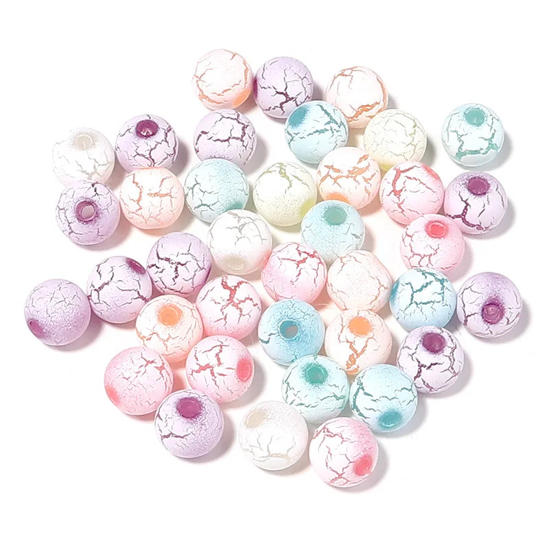 50-100pcs Acrylic Beads 10mm Crack Beads for DIY Bracelet Necklace Making