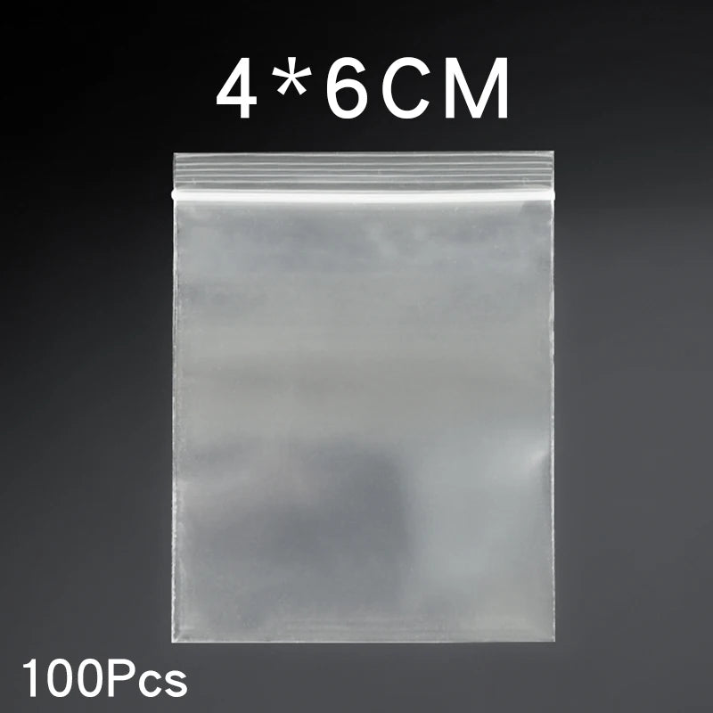 Bulk Transparent Zip lock Jewelry Storage Bags Poly Clear OPP Bags