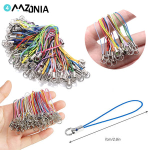 Polyester Cord With Jump Ring Lanyard Rope for DIY Keychain Charms